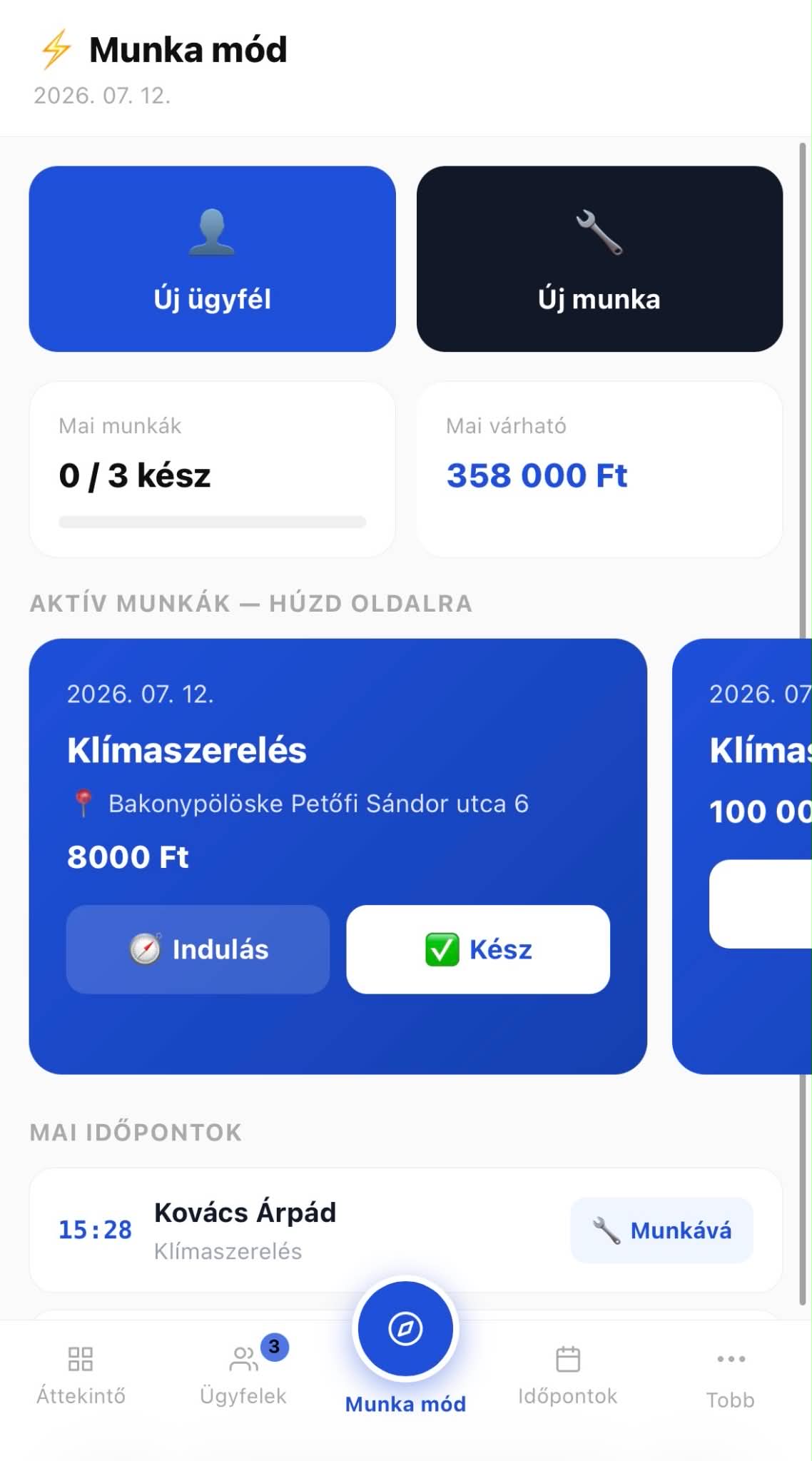 SmartFlow OS Munka mód
