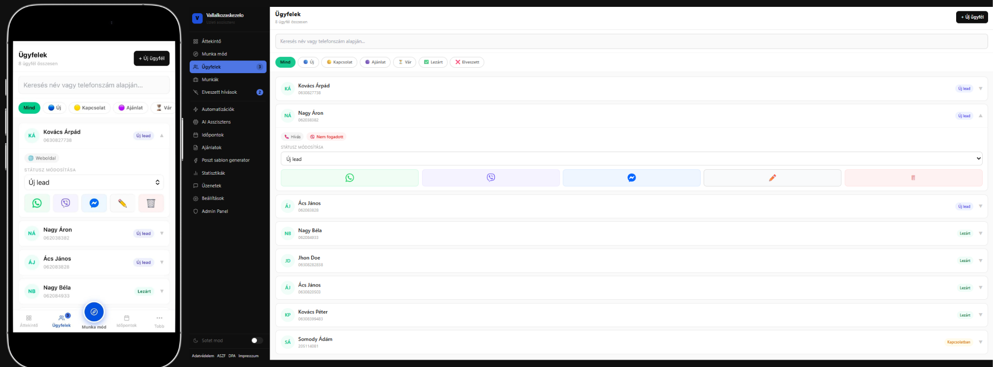 SmartFlow OS mobil alkalmazás előnézet