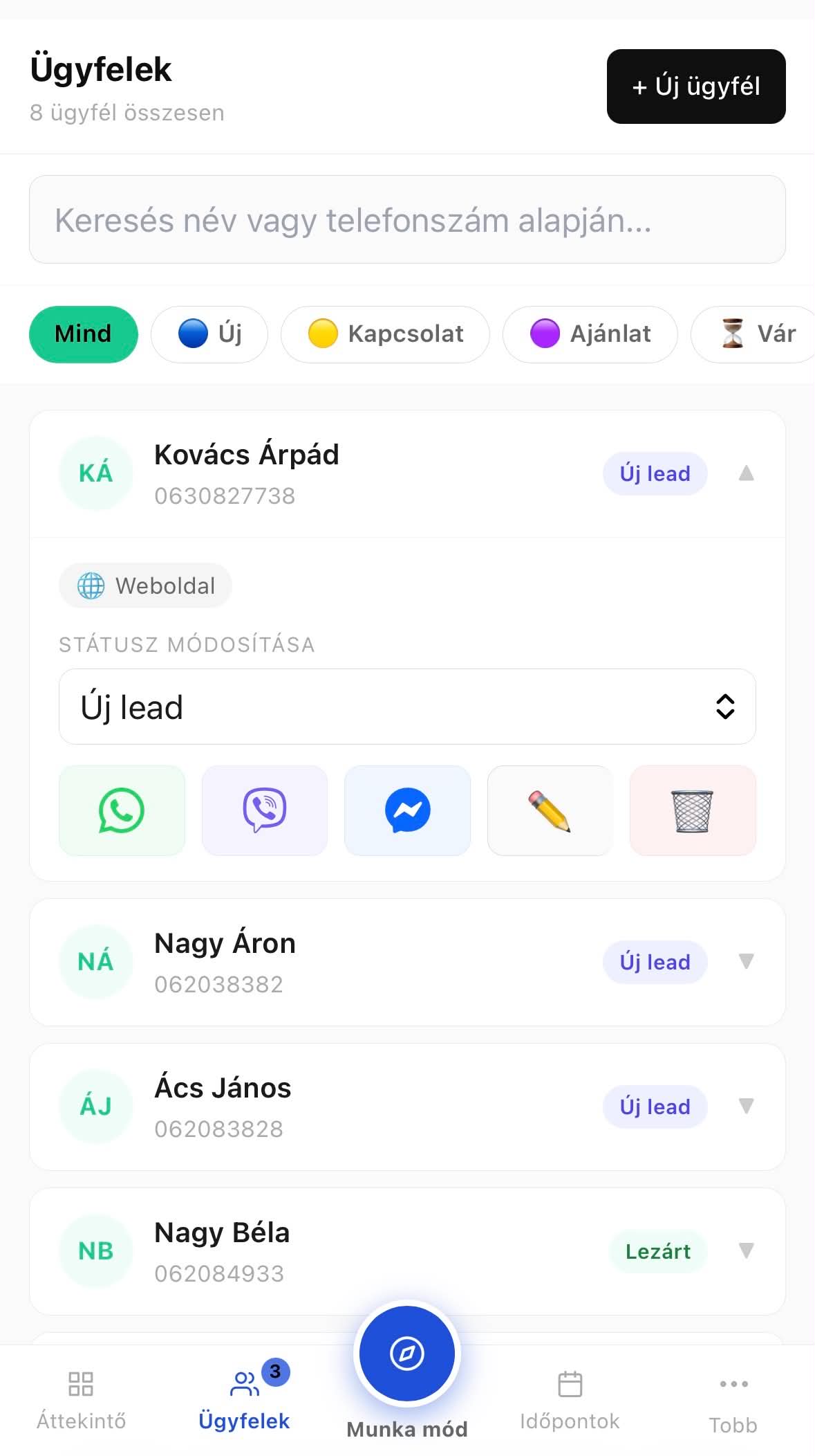 SmartFlow OS ügyfélkezelés